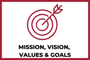 mission, vision, values and goals icon