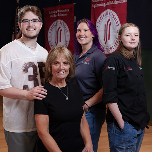 Will Adams, Barbara Crowder, Brianne Jackson, and Clare Adams in a family portrait